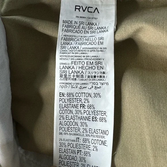RVCA Men’s The Weekend Stretch Straight Fit Pants - NWT - Picture 12 of 12